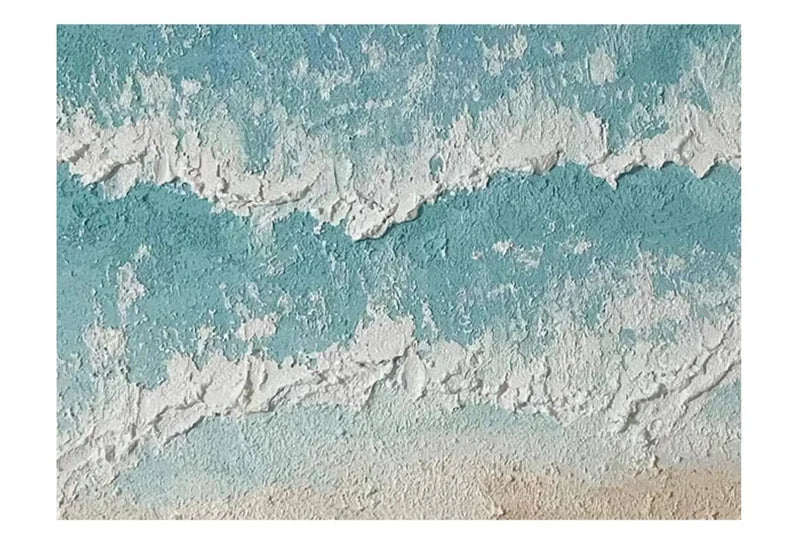 Serene Coastal Waves Oil Painting for Beach-Inspired Home Decor