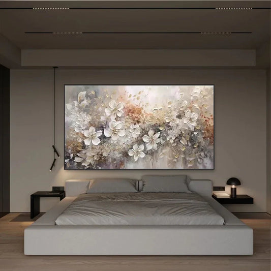 Floral Abstract Oil Painting | Elegant Textured Wall Art for Modern Decor