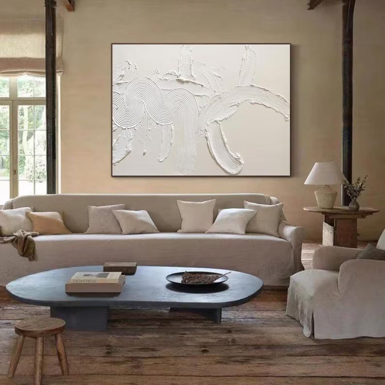 Minimalist Oil Painting for Modern Living Room Wall Art Decor
