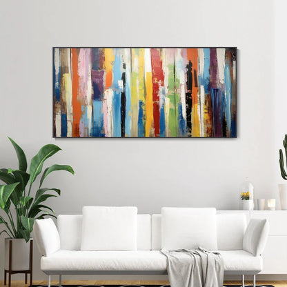 Vibrant Abstract Oil Painting Wall Art for Colorful Home Decor