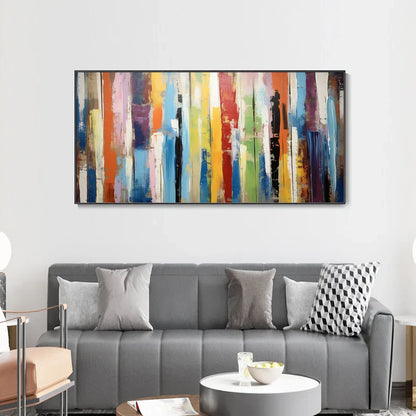 Vibrant Abstract Oil Painting Wall Art for Colorful Home Decor