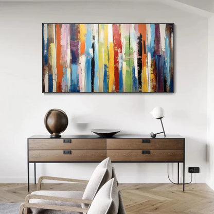 Vibrant Abstract Oil Painting Wall Art for Colorful Home Decor