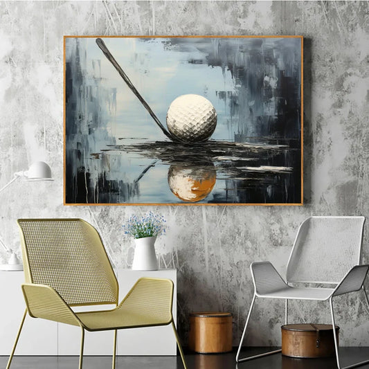 Stunning Abstract Golfing Canvas Art | Modern Oil Painting for Sports Enthusiasts