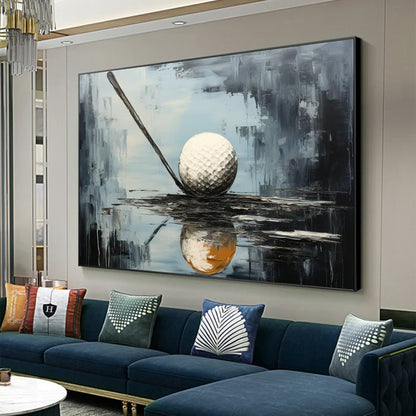 Stunning Abstract Golfing Canvas Art | Modern Oil Painting for Sports Enthusiasts