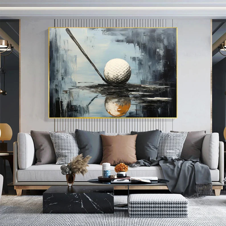 Stunning Abstract Golfing Canvas Art | Modern Oil Painting for Sports Enthusiasts