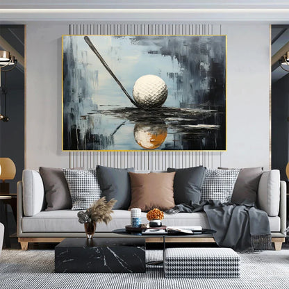 Stunning Abstract Golfing Canvas Art | Modern Oil Painting for Sports Enthusiasts