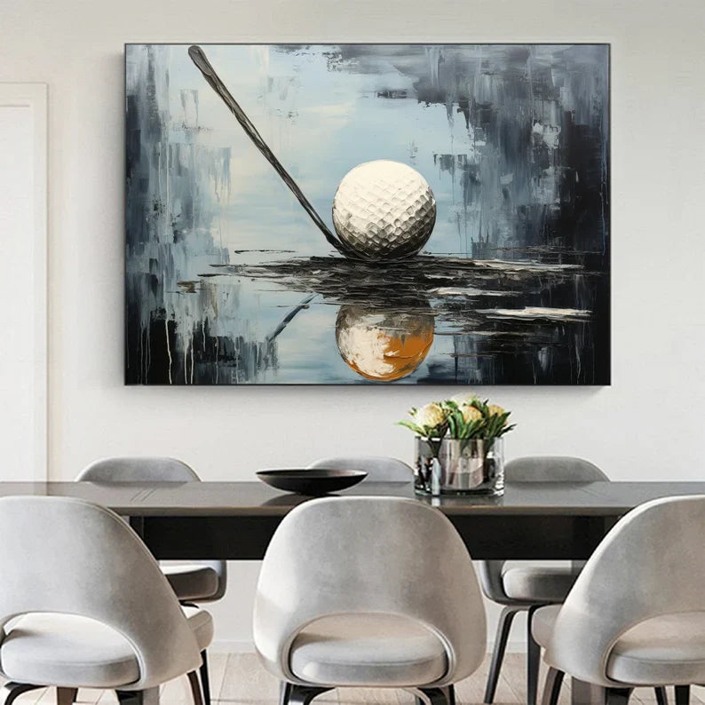 Stunning Abstract Golfing Canvas Art | Modern Oil Painting for Sports Enthusiasts