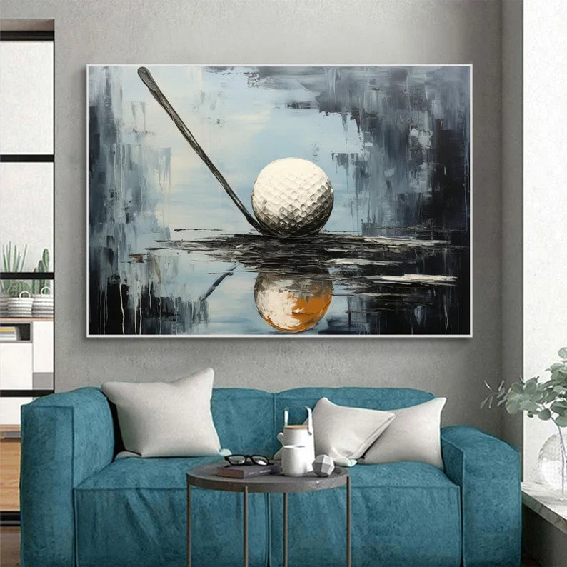 Stunning Abstract Golfing Canvas Art | Modern Oil Painting for Sports Enthusiasts