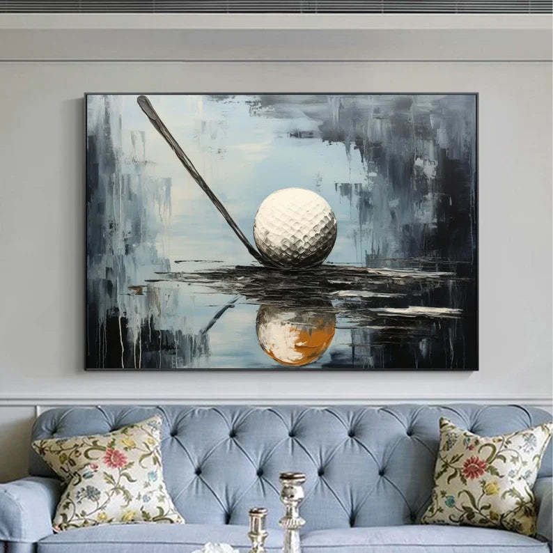 Stunning Abstract Golfing Canvas Art | Modern Oil Painting for Sports Enthusiasts