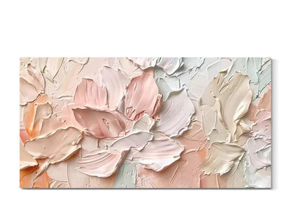 Textured Pink Floral Oil Painting for Elegant Home Decor