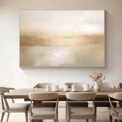 Elegant Beige 3D Minimalist Oil Painting for Modern Home Decor