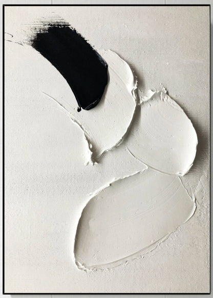 Contemporary Black and White Abstract Oil Painting for Modern Art Decor