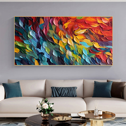 Vibrant Multicolored Abstract Oil Painting for Modern Home Décor