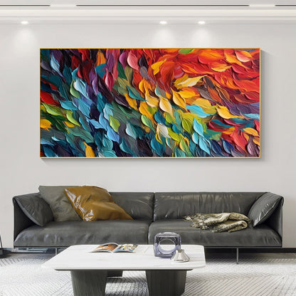 Vibrant Multicolored Abstract Oil Painting for Modern Home Décor