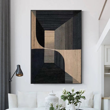 Stylish Geometric Abstract Oil Painting for Modern Home Decor