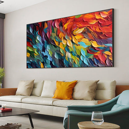 Vibrant Multicolored Abstract Oil Painting for Modern Home Décor