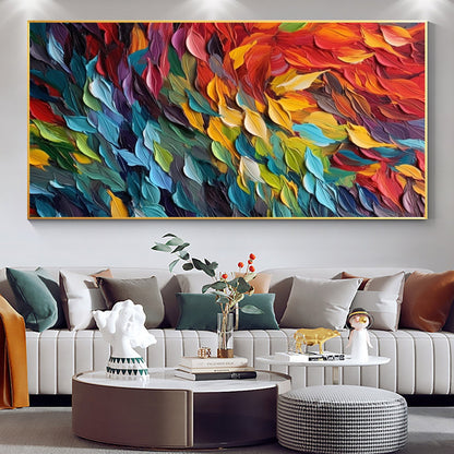 Vibrant Multicolored Abstract Oil Painting for Modern Home Décor