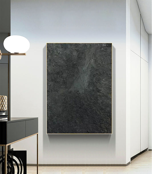 Contemporary Black and White Abstract Oil Painting for Modern Home Decor