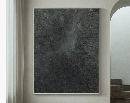 Contemporary Black and White Abstract Oil Painting for Modern Home Decor