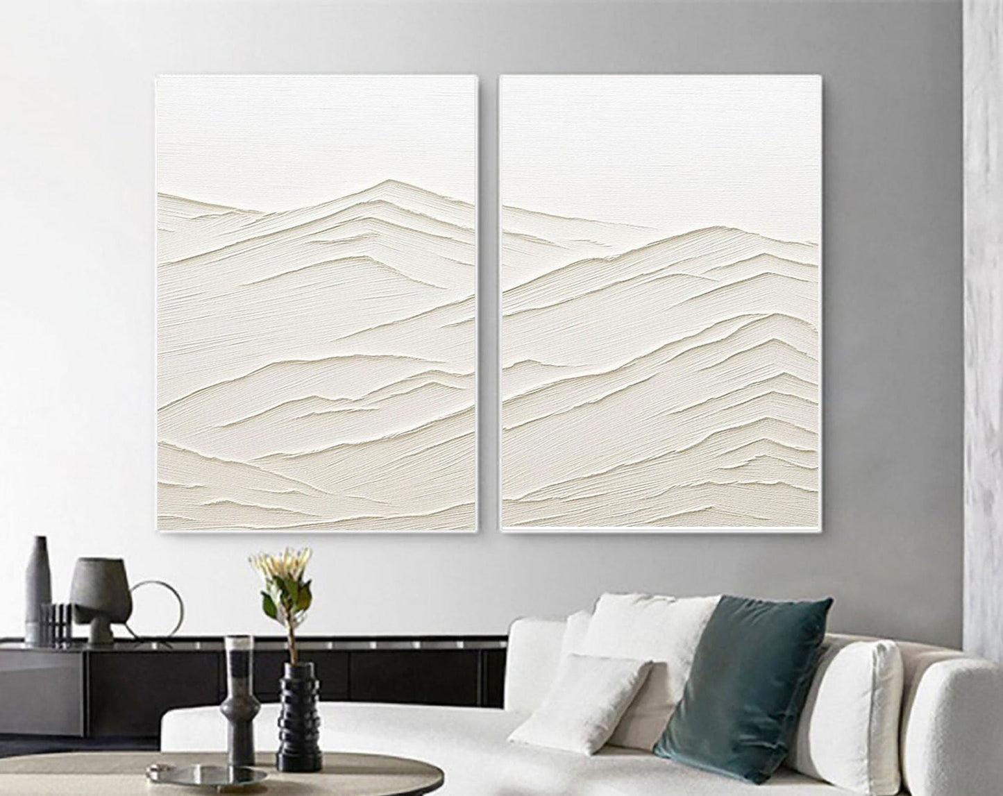 Serene Mountain Landscape Oil Painting Set for Modern Home Decor