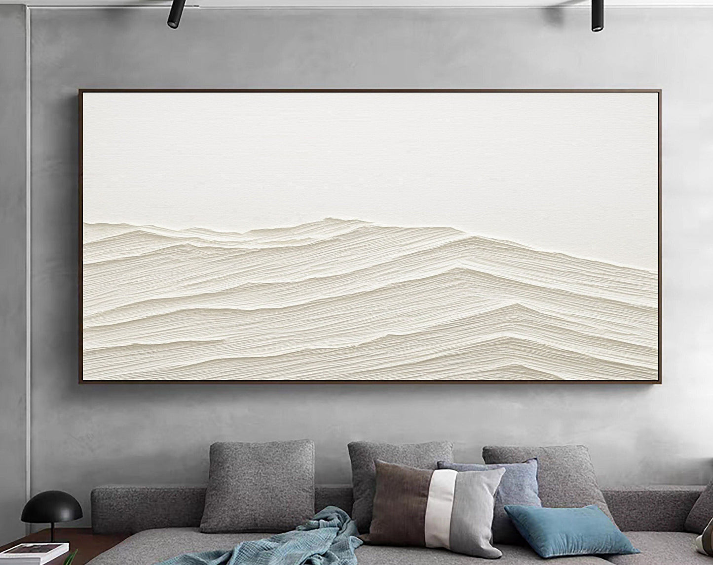 Tranquil Waves in Soft Tones | Elegant Oil Painting for Serene Home Decor