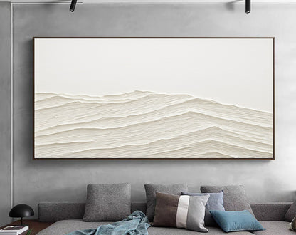 Tranquil Waves in Soft Tones | Elegant Oil Painting for Serene Home Decor