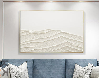 Tranquil Waves in Soft Tones | Elegant Oil Painting for Serene Home Decor