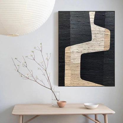 Contemporary Beige and Brown Abstract Oil Painting for Modern Home Decor