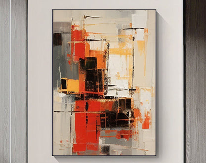 Chic Beige and Brown Abstract Oil Painting for Modern Home Décor