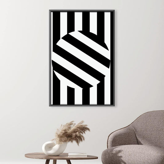 Striking Black and White Abstract Oil Painting for Modern Home Decor