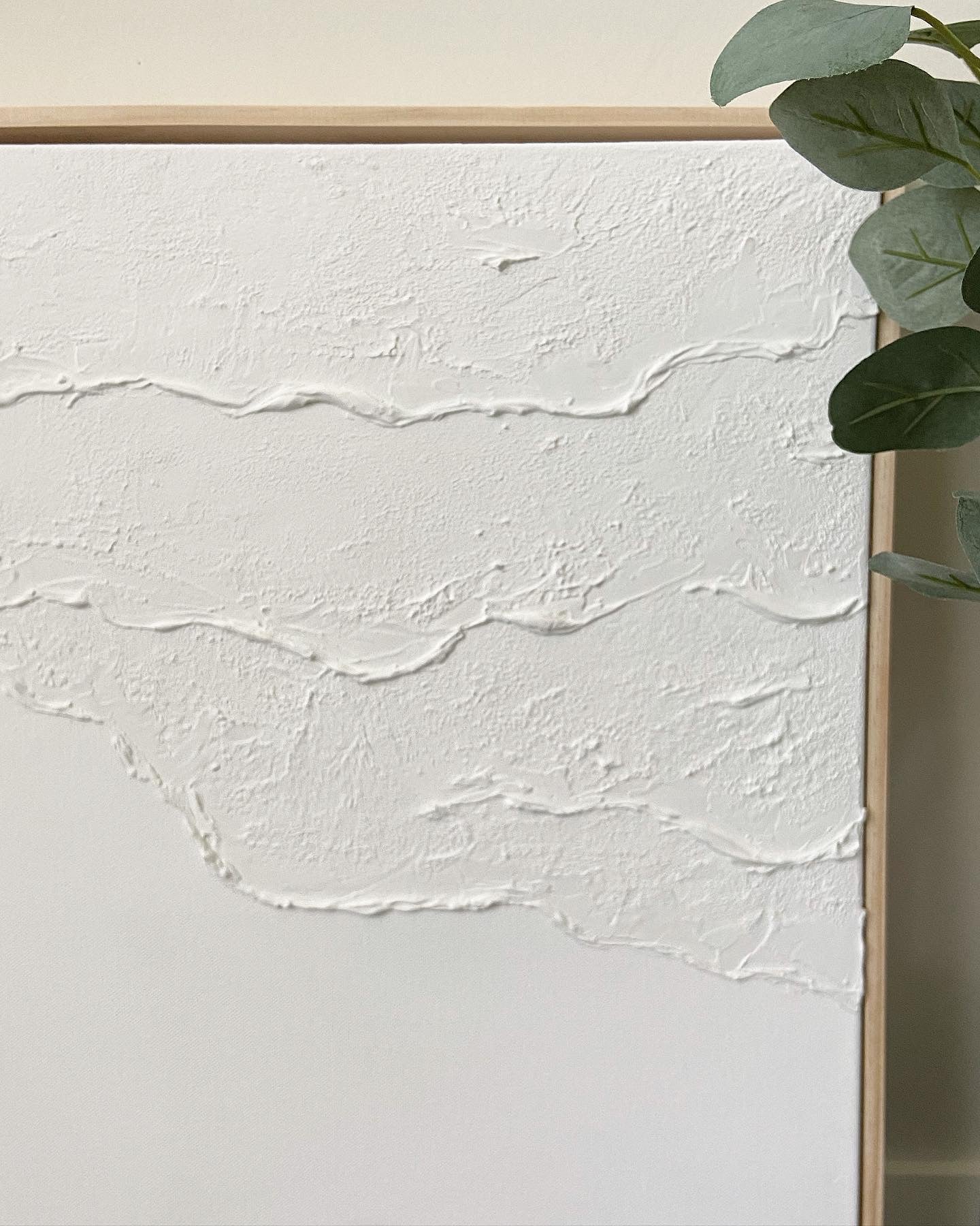 Graceful Coastal Waves Textured Oil Painting for Serene Home Decor