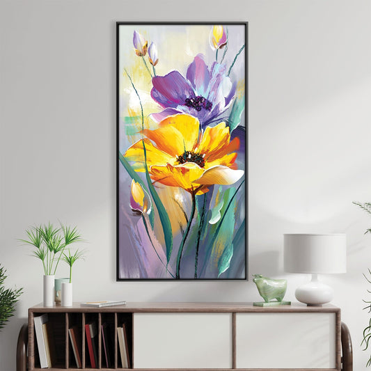 Vibrant Floral Oil Painting of Spring Blooms for Home Decor