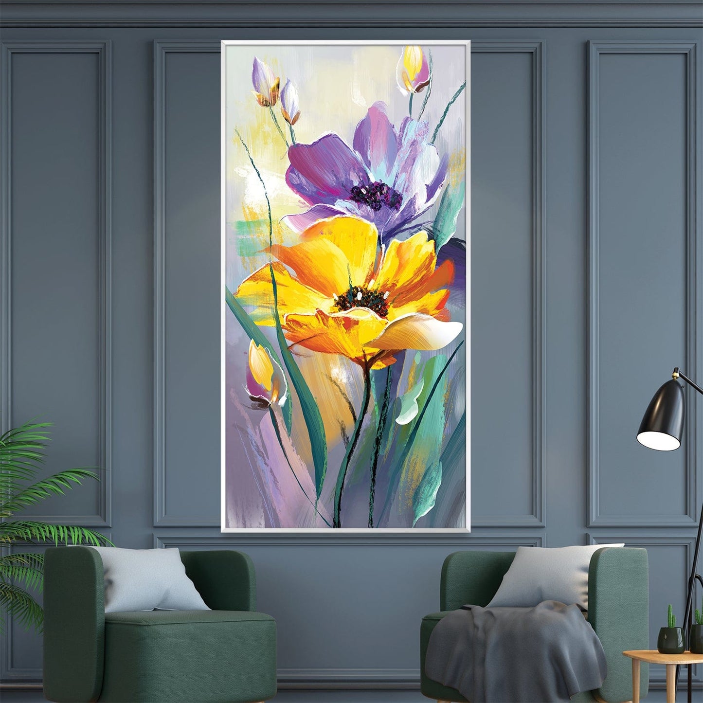 Vibrant Floral Oil Painting of Spring Blooms for Home Decor