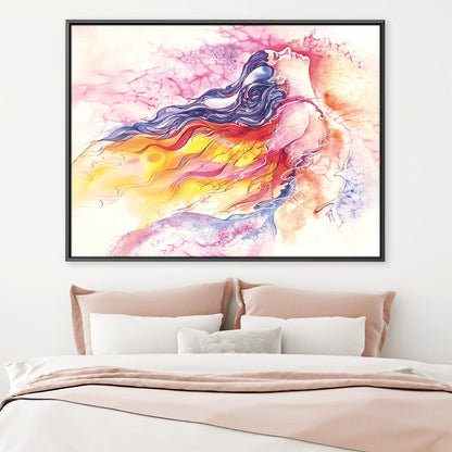 Vibrant Abstract Woman in Warm Hues - Stunning Oil Painting for Modern Decor