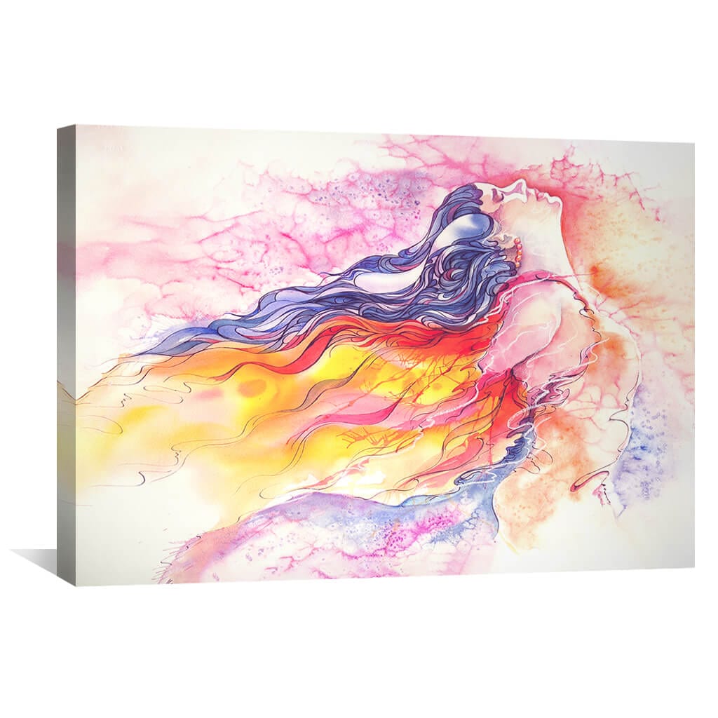 Vibrant Abstract Woman in Warm Hues - Stunning Oil Painting for Modern Decor