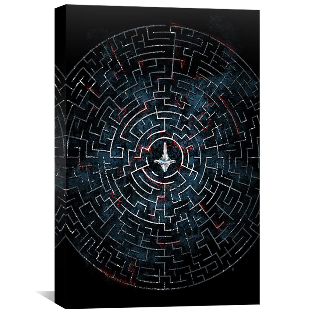 Abstract Labyrinth Oil Painting for Contemporary Home Decor