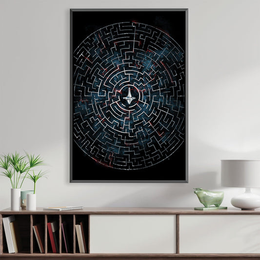 Abstract Labyrinth Oil Painting for Contemporary Home Decor