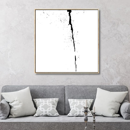 Minimalist Black and White Abstract Oil Painting for Modern Home Décor