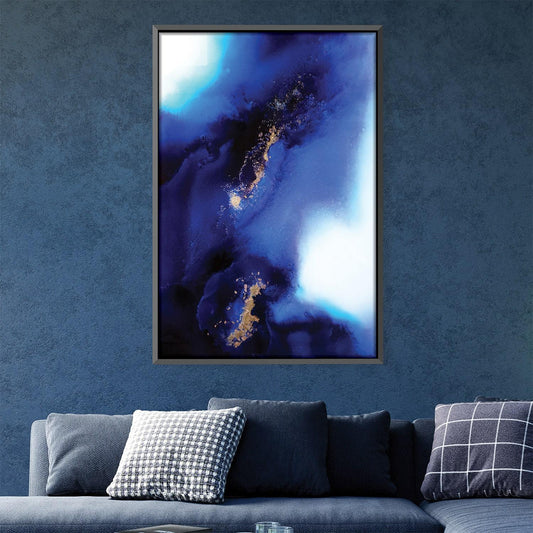 Stunning Indigo Abstract Oil Painting for Modern Home Decor