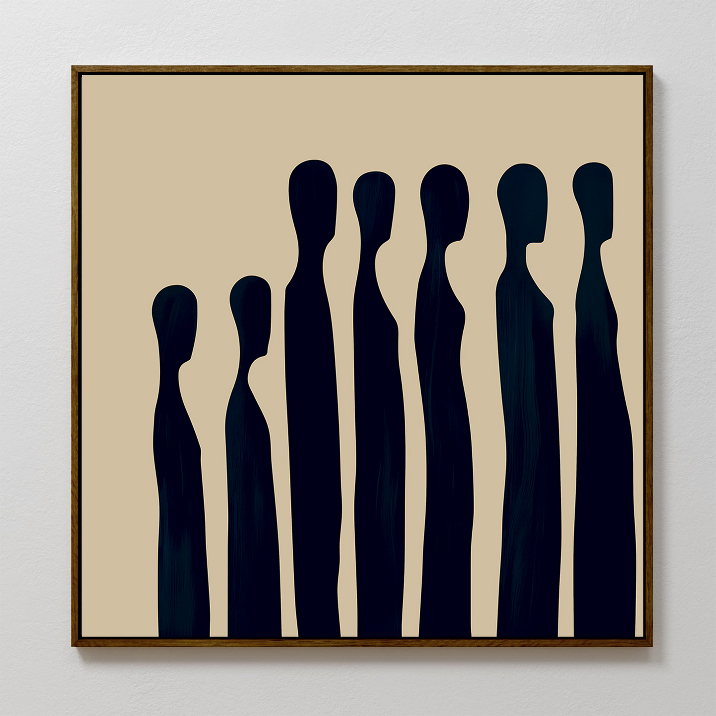 Abstract Indigo Figure Art - Modern Canvas Painting for Contemporary Décor