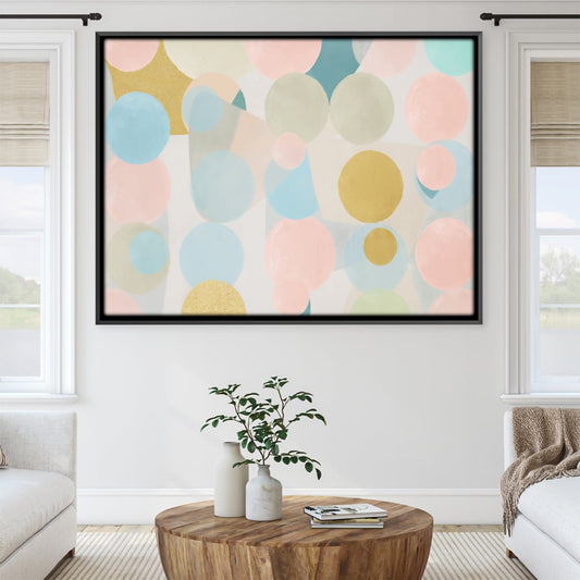 Colorful Abstract Dotscape Oil Painting for Modern Home Decor