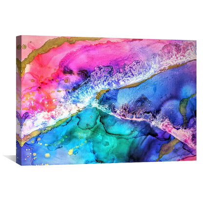 Colorful Abstract Waves of Love Oil Painting for Modern Home Decor