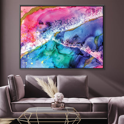 Colorful Abstract Waves of Love Oil Painting for Modern Home Decor