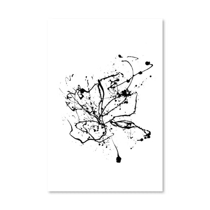 Contemporary Black and White Abstract Ink Splash Canvas Art for Modern Home Decor