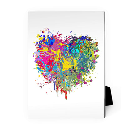 Vibrant Heart Canvas Art | Colorful Abstract Oil Painting for Home Decor