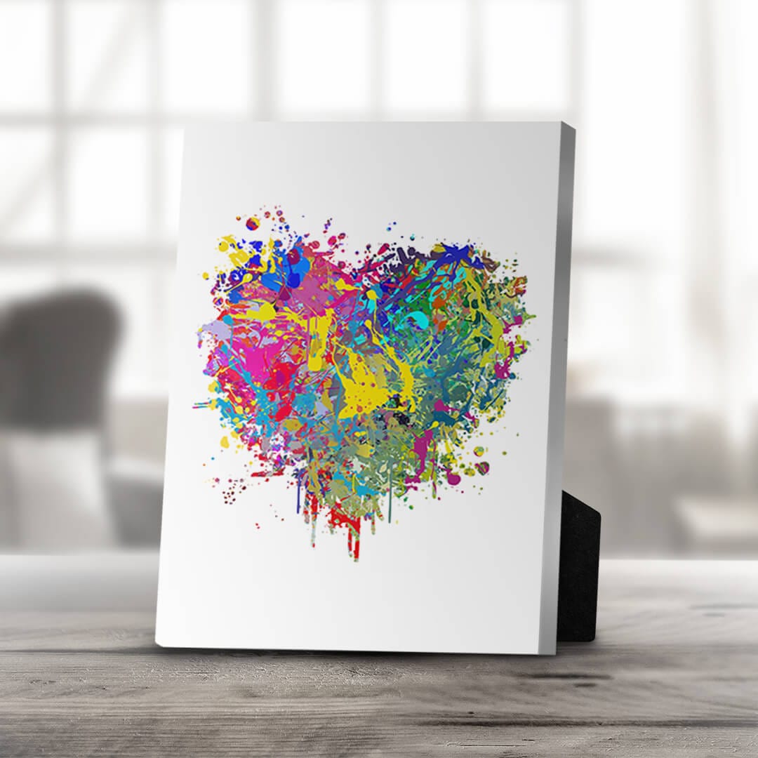 Vibrant Heart Canvas Art | Colorful Abstract Oil Painting for Home Decor