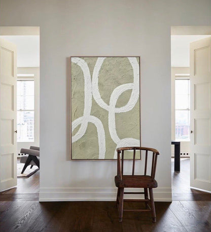 Contemporary Minimalist Line Art Oil Painting for Modern Home Decor