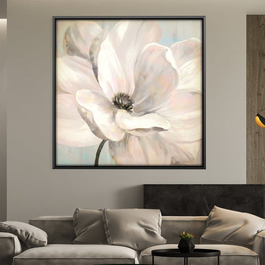 Elegant White Flower Oil Painting for Modern Home Decor