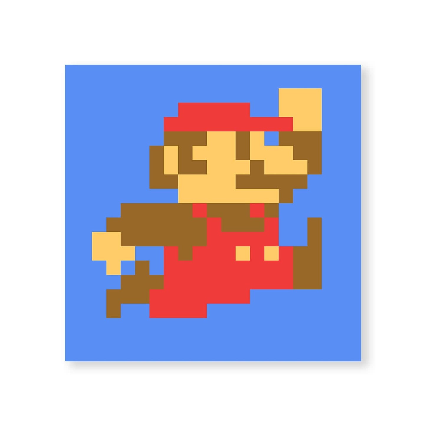 Vintage Pixel Art Oil Painting of Iconic Video Game Character in Action