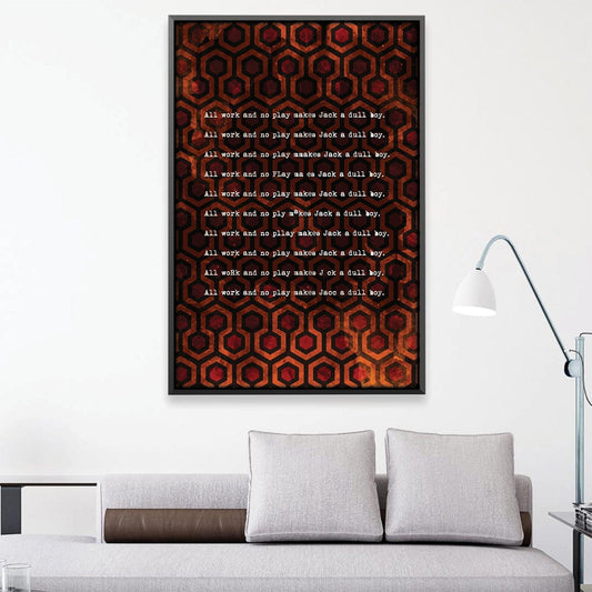 Abstract Hexagon Oil Painting - Inspiring Jack's Dull Boy Quote Artwork